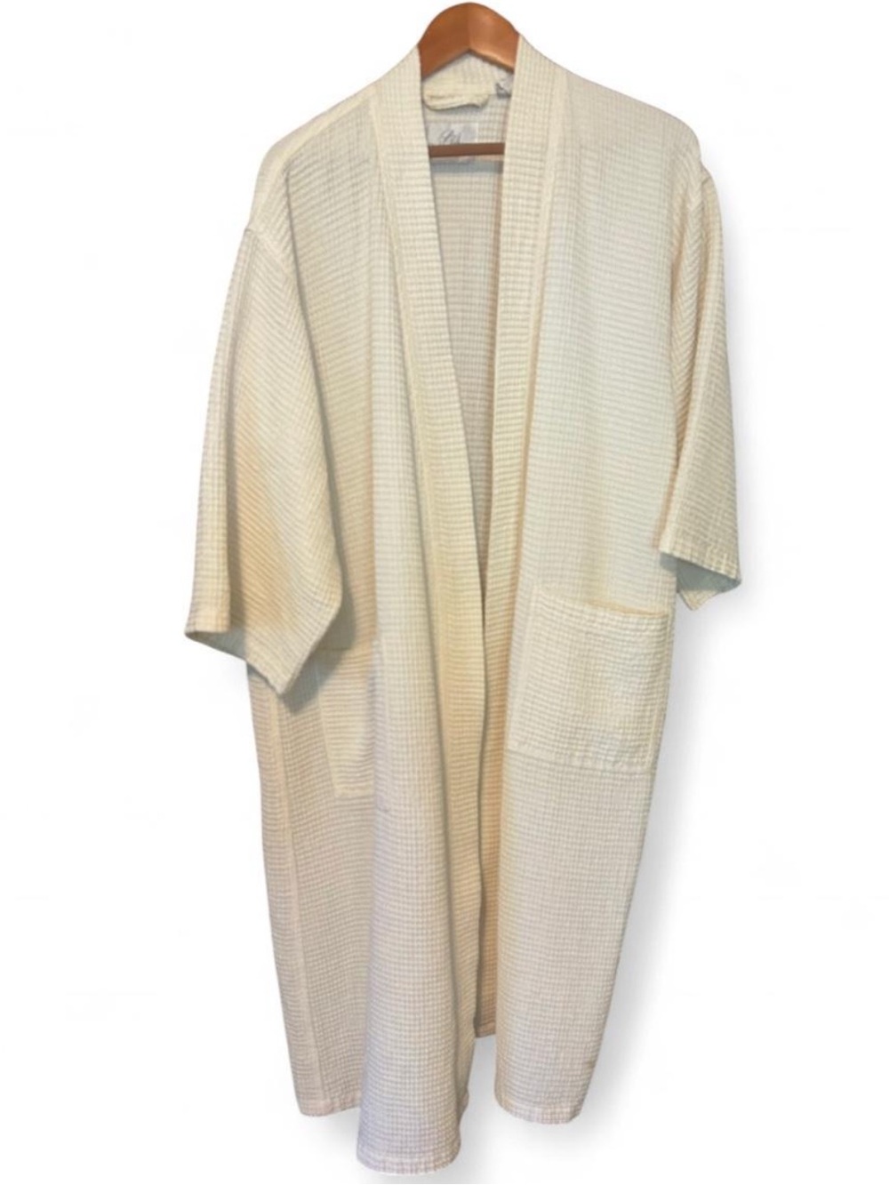 Lightweight Waffle Kimono Robe in Cream